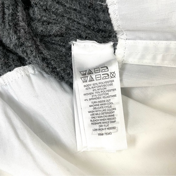 H by Halston Mock Layer Mixed Media Sweater Shirt Large - Picture 11 of 14